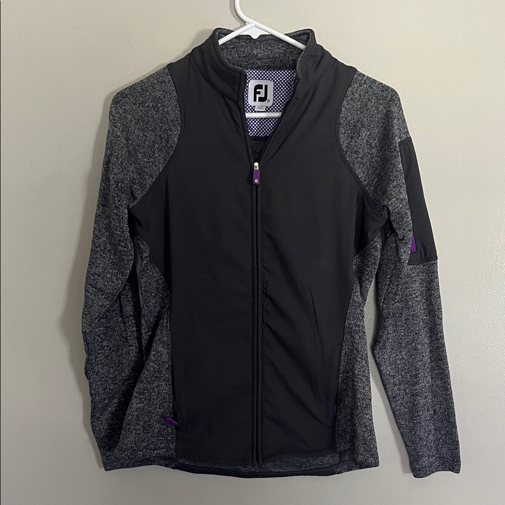 Footjoy Black and Gray Full-Zip Jacket